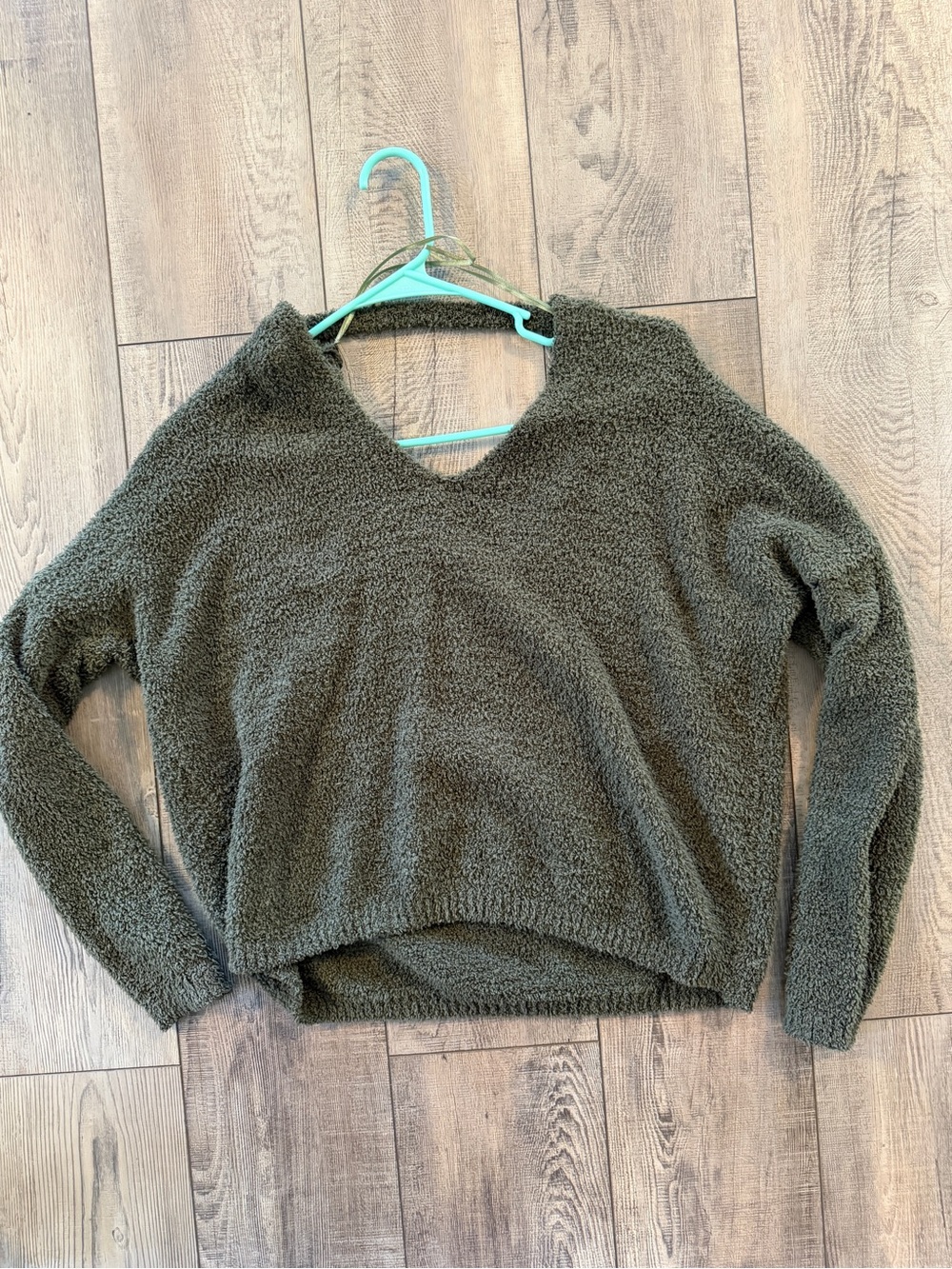 Rue21 Olive Green V-Neck Plush Sweater